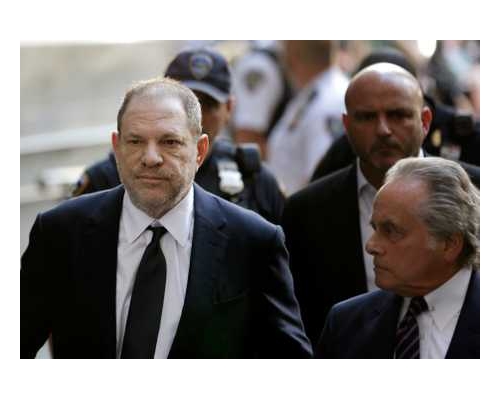 荷里活製片人溫斯坦（左）。AP