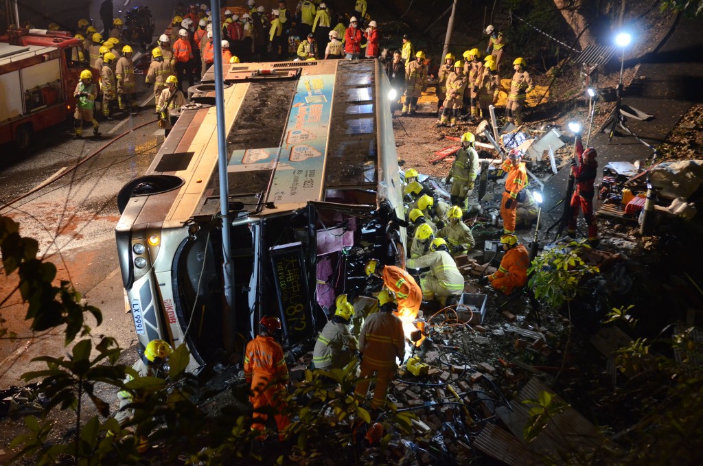 大埔公路九巴872線2018年2月10日在大埔公路翻側，事故釀成19死67傷。(資料圖片)