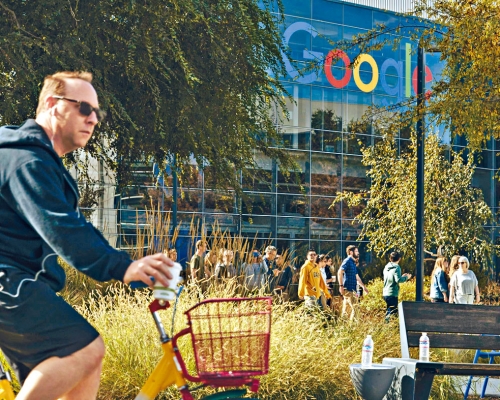 Google設於加州的總部。　