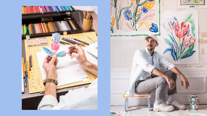 藝術家Alexandra Benjamin Navet利用生動的筆觸及絢麗繽紛的色彩，描繪出春回大地，粉蝶翩然而至，花團錦簇的大自然景物，予人充滿朝氣的偷悅感覺。 