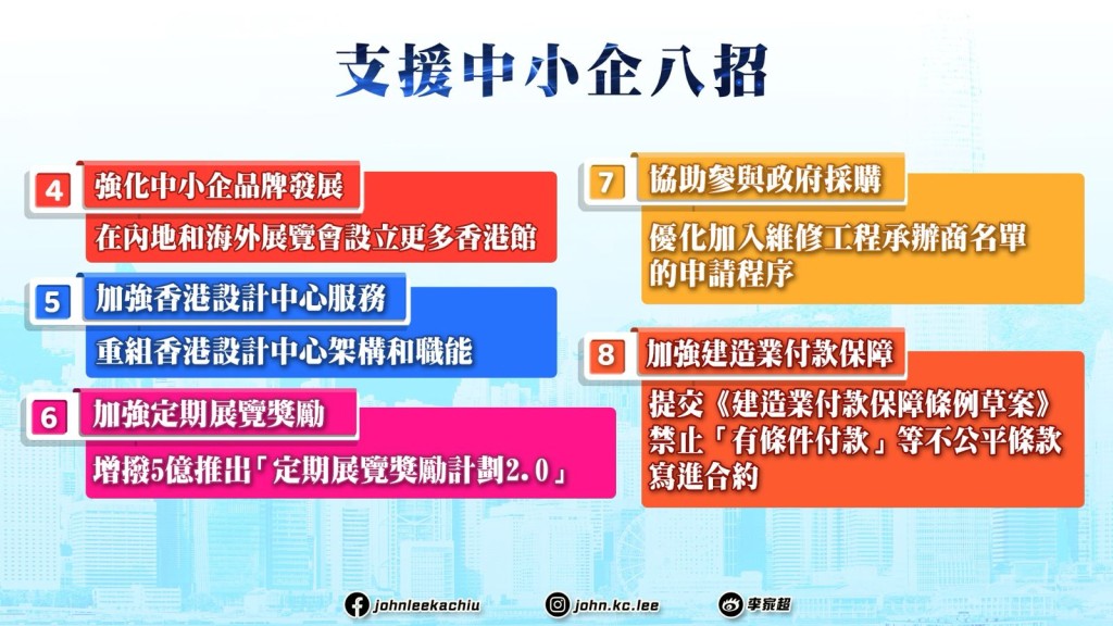 《施政报告》今日（16日）公布支援中小企措施。