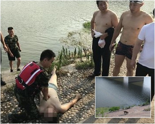 消防員到場將男子救上岸立即搶救。