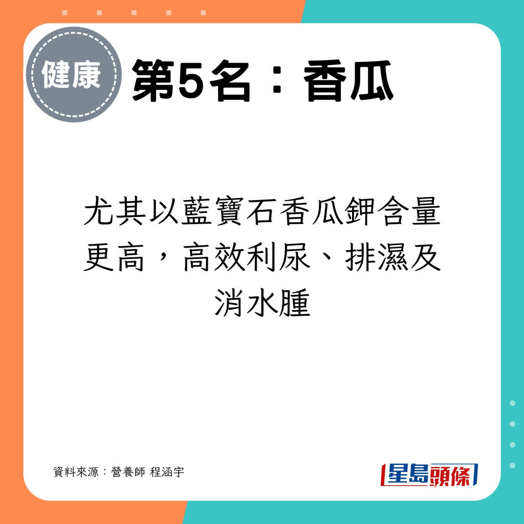 尤其以藍寶石香瓜鉀含量更高，高效利尿、排濕及消水腫