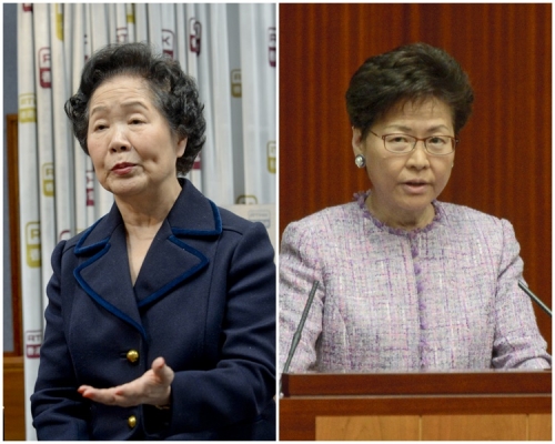 陳方安生(左)批評林鄭月娥(右)態度不屑一顧。資料圖片