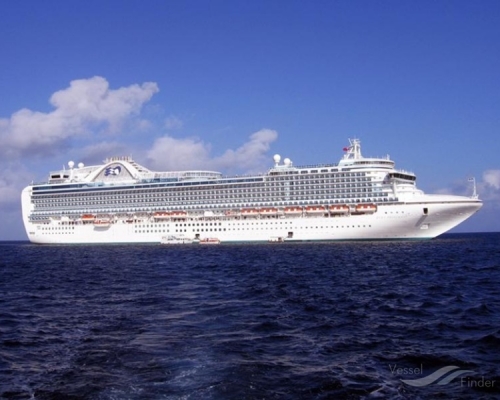 紅寶石公主號郵輪至少4人確診。網圖