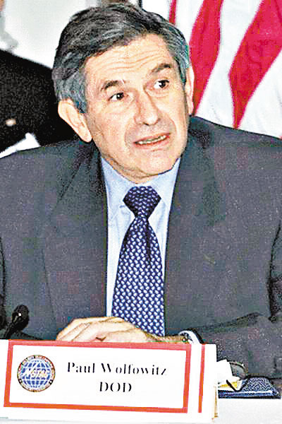 美国前副国防部长伍夫维兹（Paul Wolfowitz）。