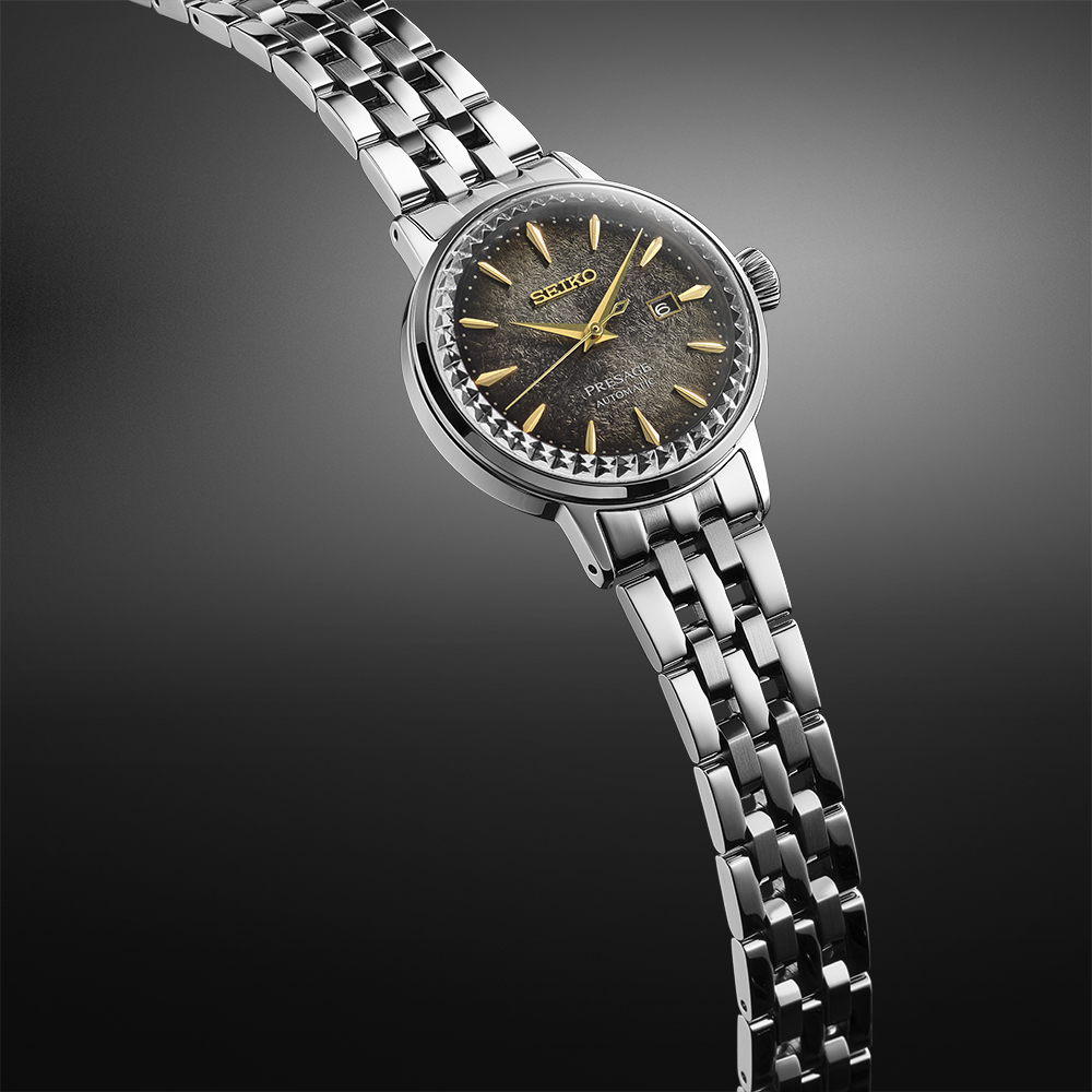 Seiko Presage Cocktail Time STAR BAR限量版SRE015， /錶殼：30.3mm不鏽鋼/ 機芯：2R05自動/ 限量：6,000枚/ 售價：$4,980。