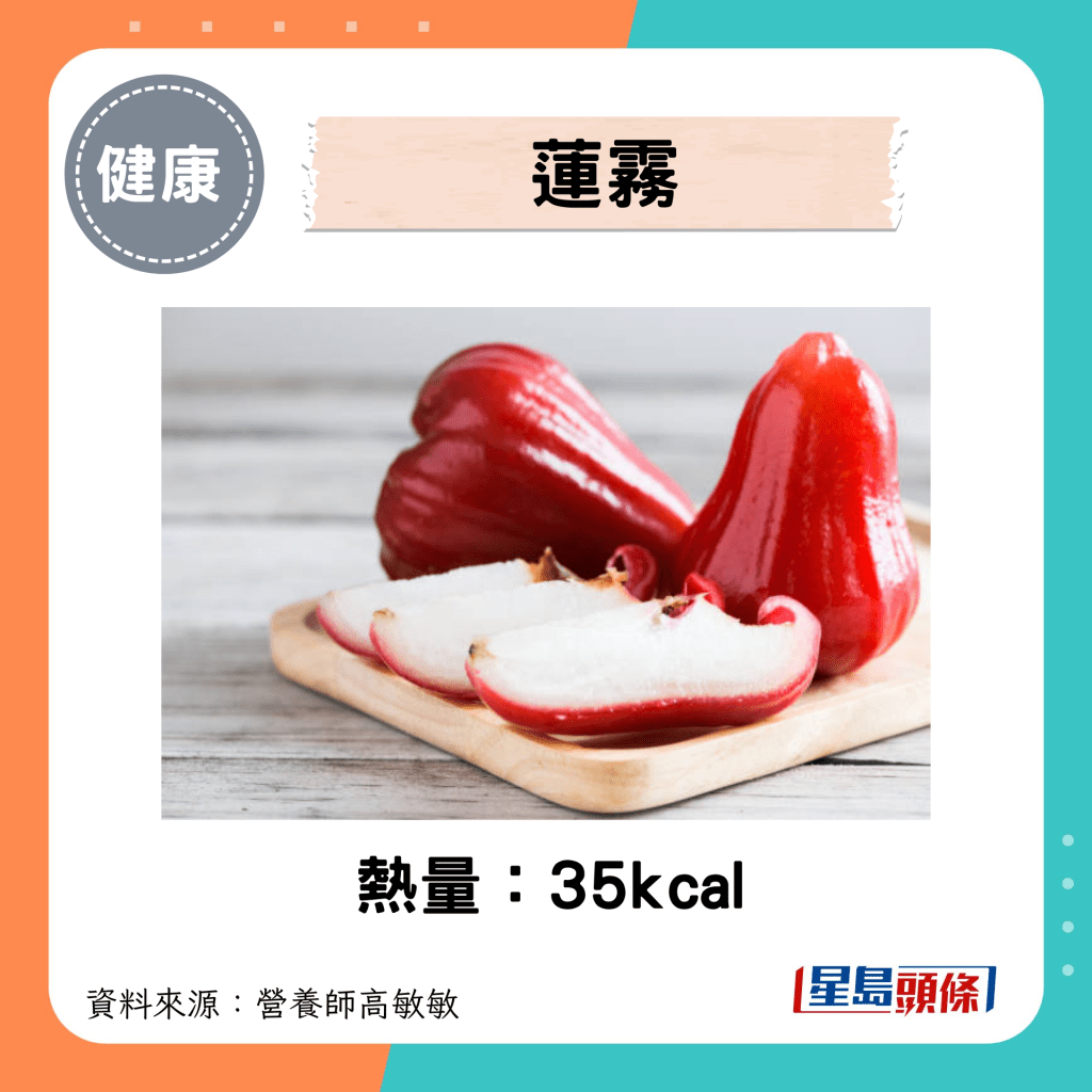  蓮霧熱量：35kcal