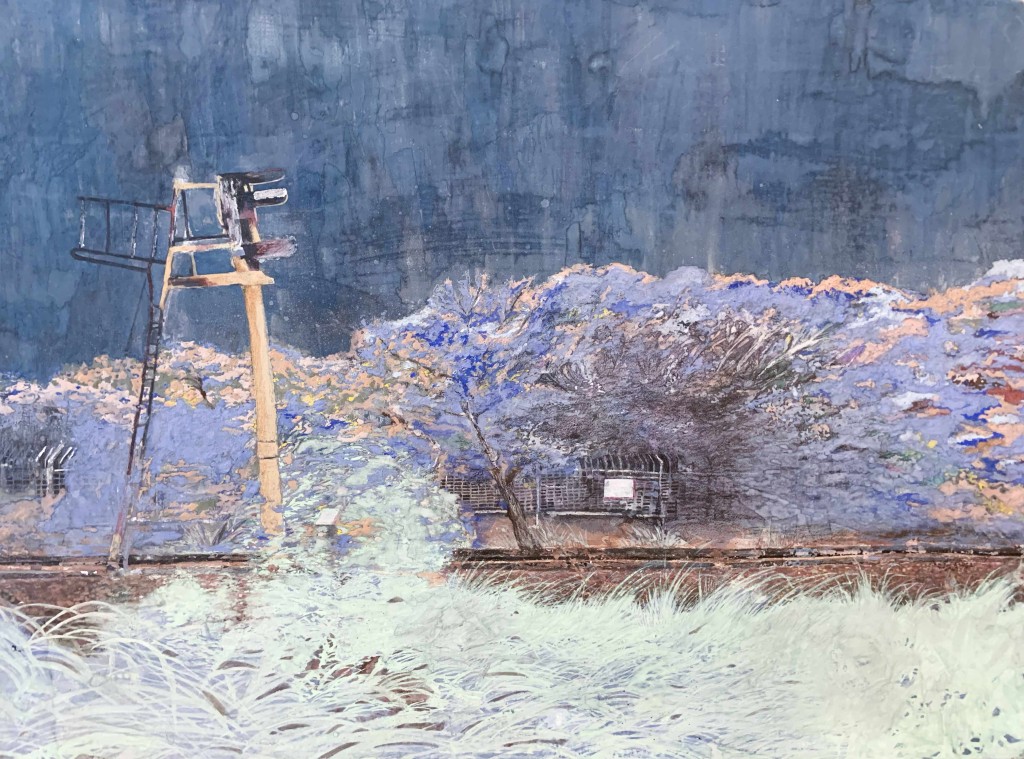 目前正在中文大学攻读美术的徐雪慧的岩彩作品。