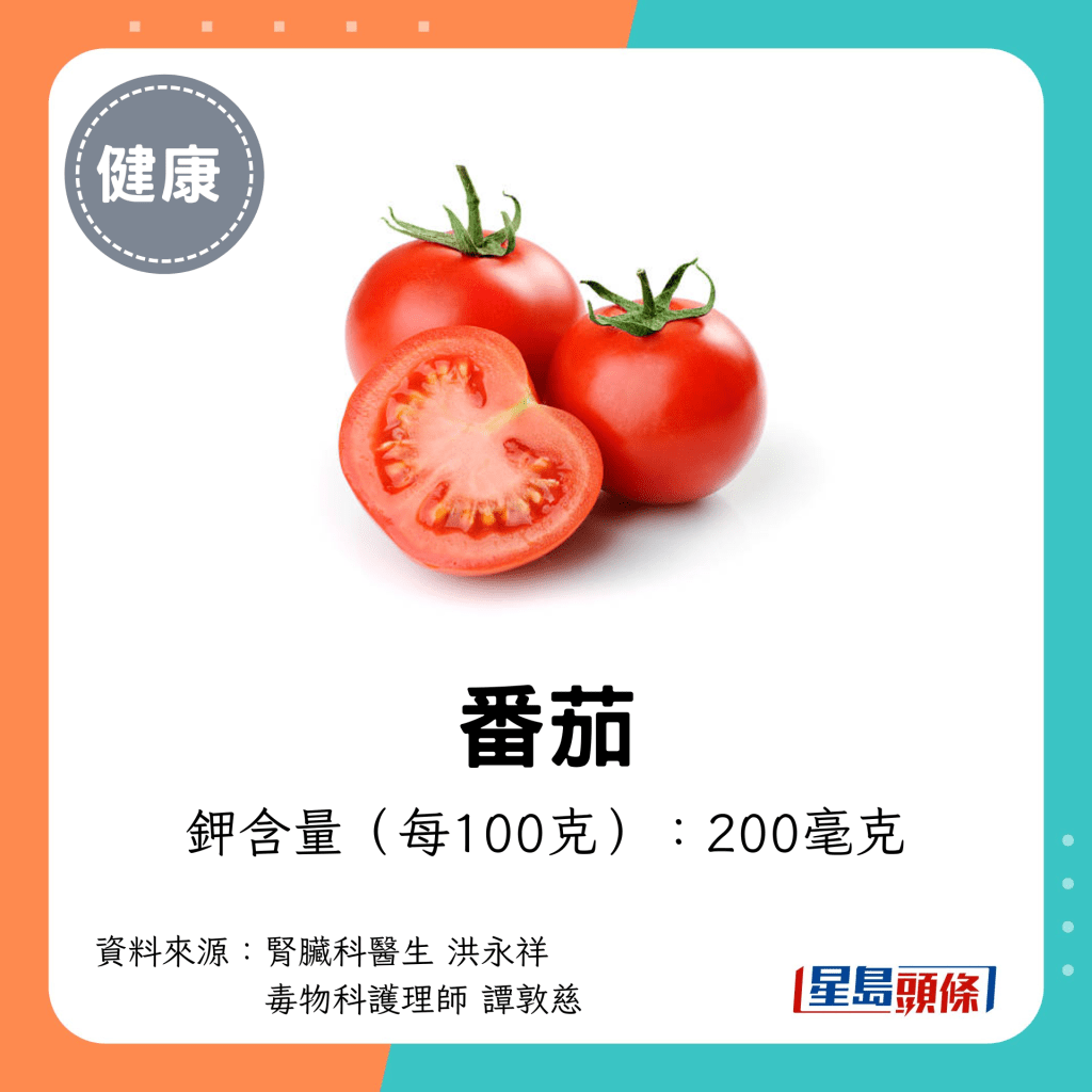 高鉀食物：番茄