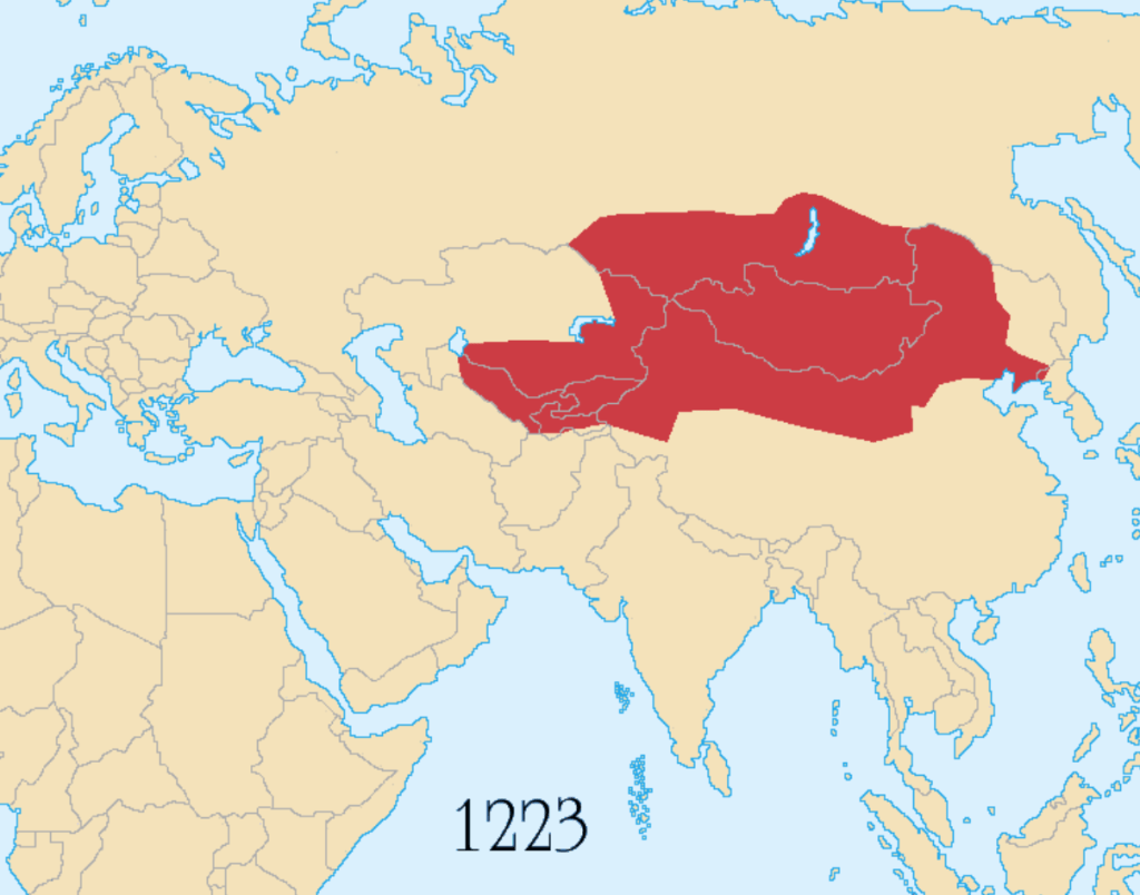 蒙古帝國疆域的演變。（資料來源：CC BY-SA 2.5@維基百科）