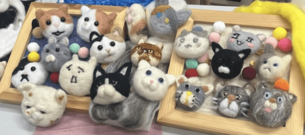 學生製作的貓咪相關產品。(方塊貓提供)