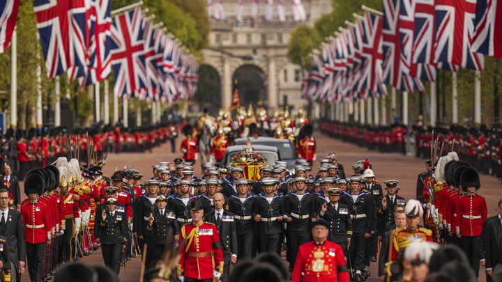 英女皇的國葬儀式周一在倫敦舉行。路透社資料圖片