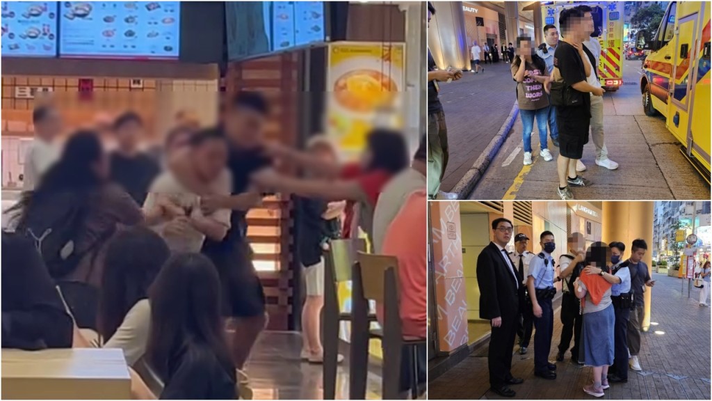 旺角朗豪坊港男港女與普通話食客打鬥 疑爭位釀禍俱被捕送院｜網民直擊