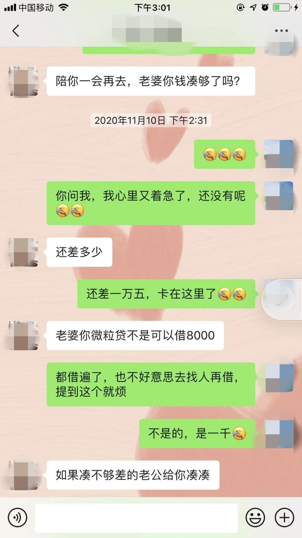 當事女子與身在緬甸的「男友」聊天記錄。 當事女子與身在緬甸的「男友」聊天記錄。