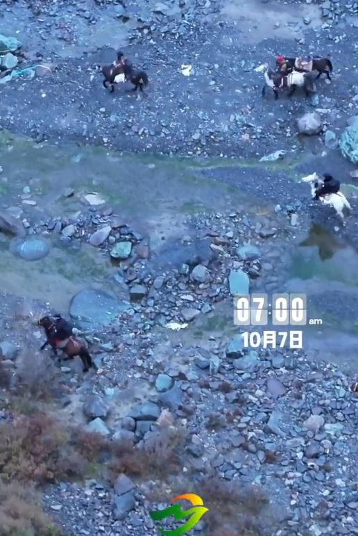 青海當局出動馬隊搜救因天氣受困的徒步者。北京日報