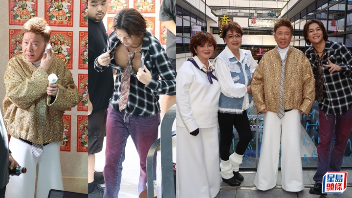 尹光著厚褸中環街市拍MV熱到狂抹汗　保錡晒心口孖鍾慧冰麻雀枱前唱歌　　　　