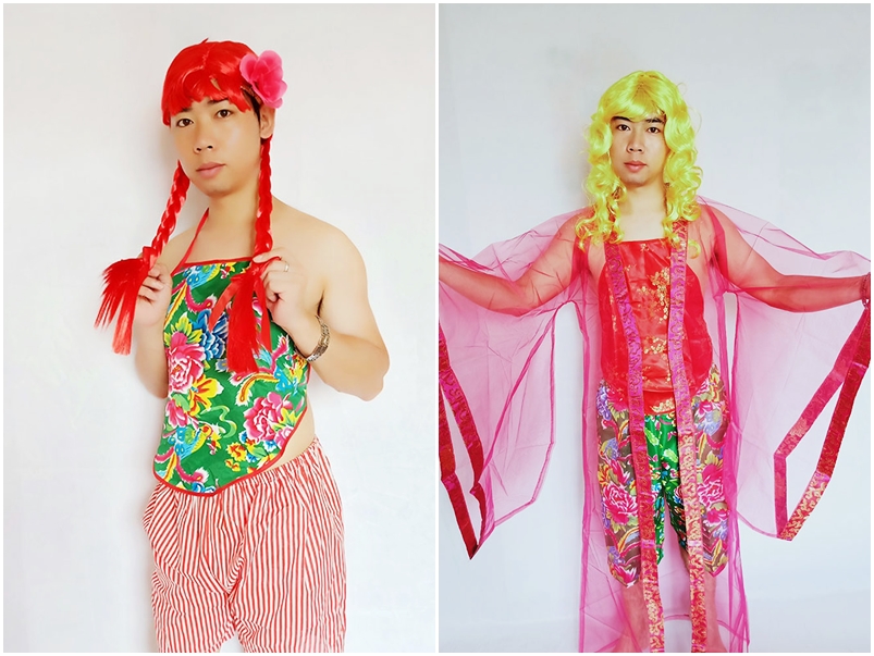 有網民發現這名男模亦曾cosplay其他角色,包括戴上紅色的假髮及肚兜扮美人魚。網圖