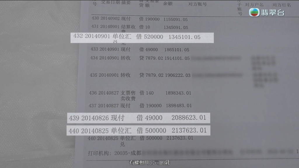 陳先生被兒子從公司轉走逾千萬。