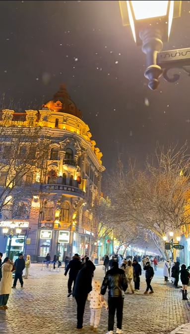哈爾濱景點中央大街。抖音