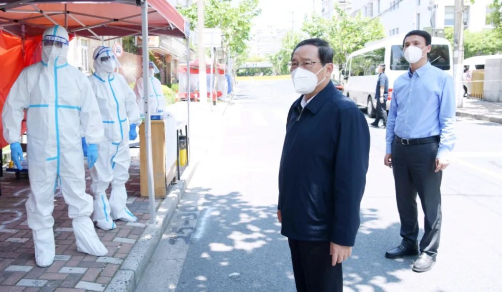 上海书记李强昨日宣布「取得了大上海保衞战的重大阶段性成果」。资料图片