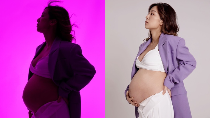 何雁詩下月卸貨挺巨肚再影寫真，直覺做自己便是好媽媽。