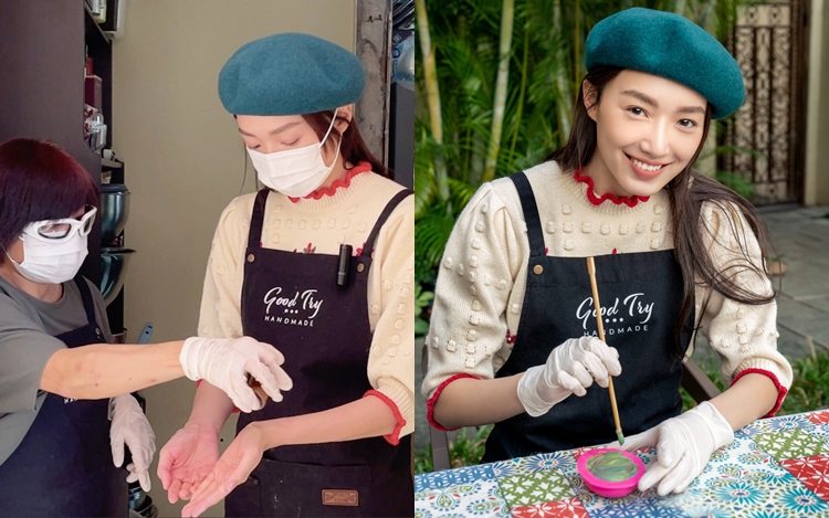 蔡思韵整工枧，唔小心整灼伤手臂。