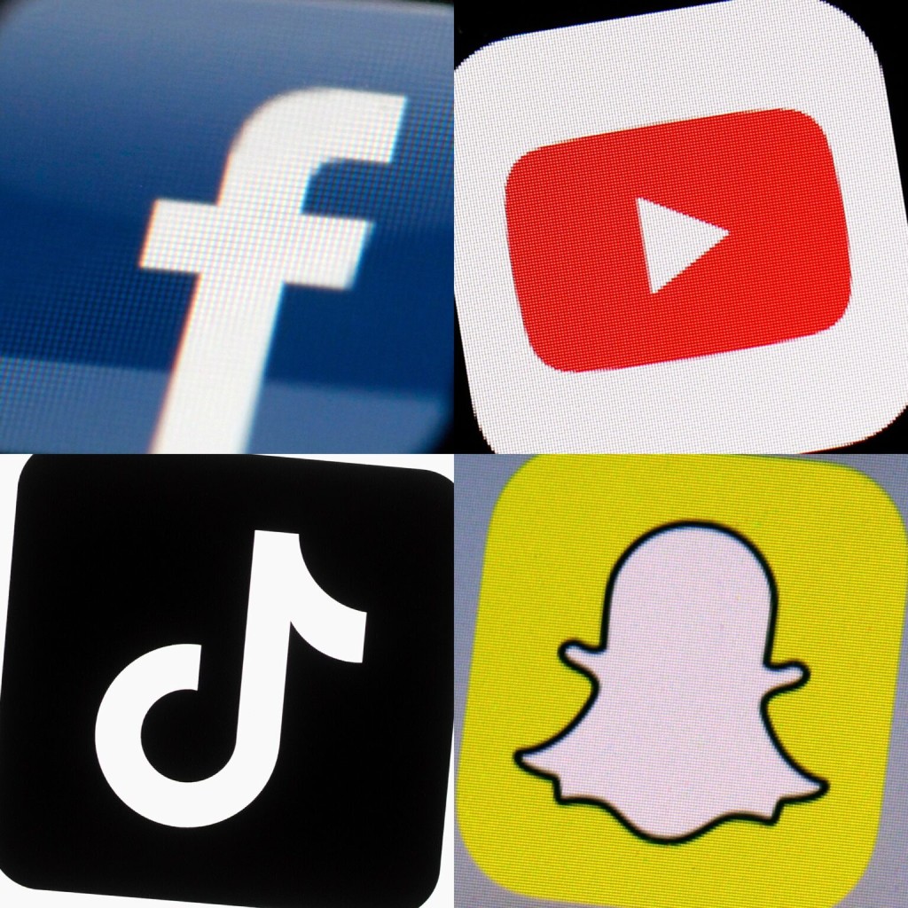 Meta、TikTok、Snapchat及YouTube在美国面对多宗诉讼。美联社