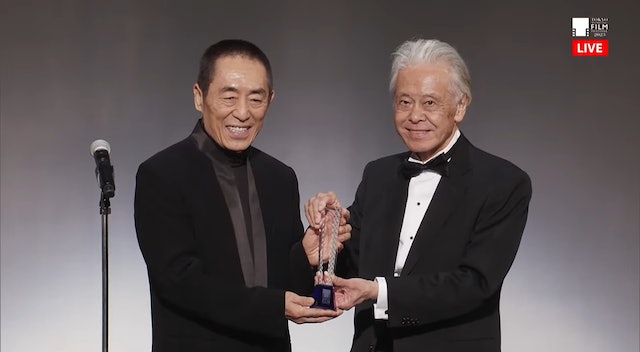 張藝謀在東京電影節獲頒特別成就獎。