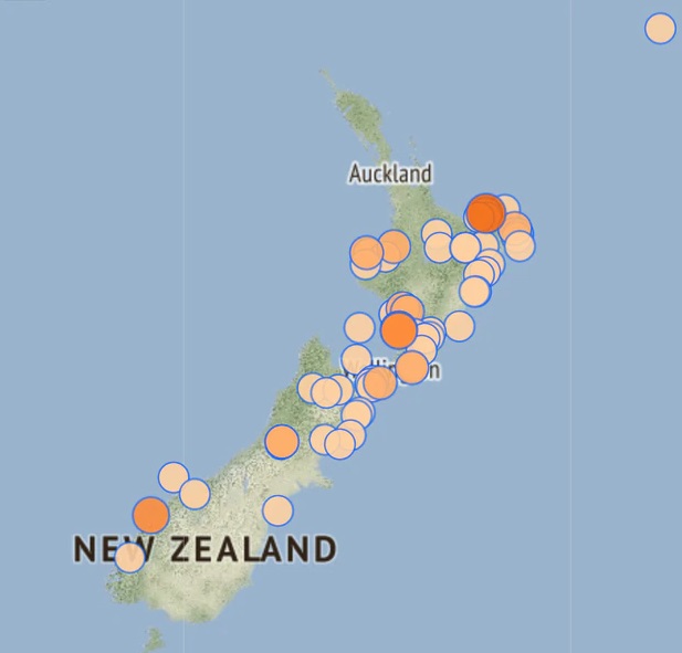 紐西蘭全國都感受到震動。網上截圖