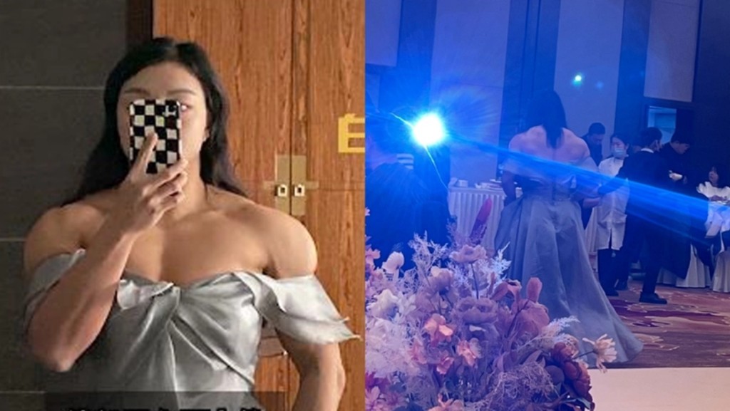 佳佳意外在婚禮上搶fo。微博相片