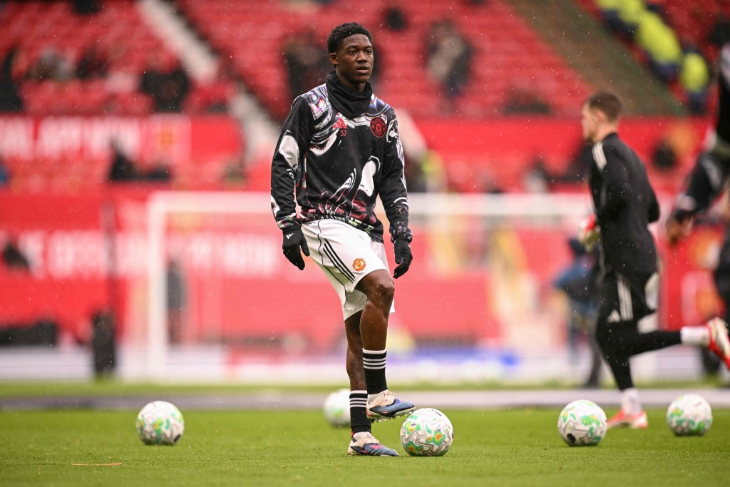 曼联中场明奈(Kobbie Mainoo)因伤缺席。法新社