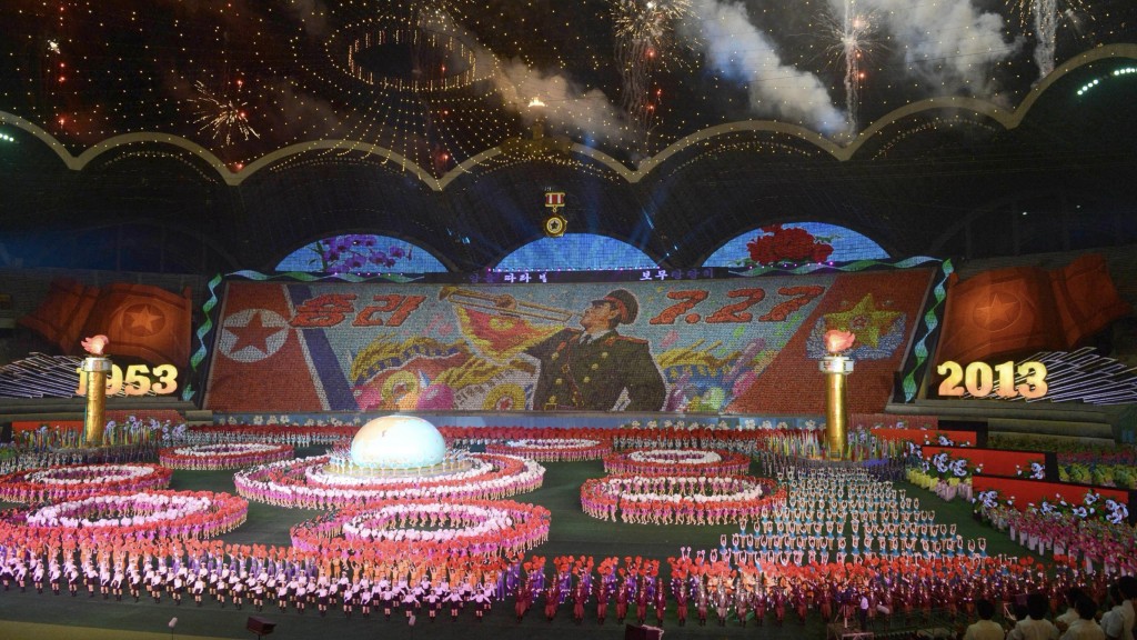 北韓大匯演「阿里郎」是遊客必看節目。  路透社
