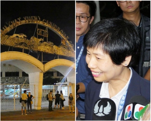 賽狗場由政府接收，澳門賽狗活動正式畫上句號。右為吳秀虹。網圖