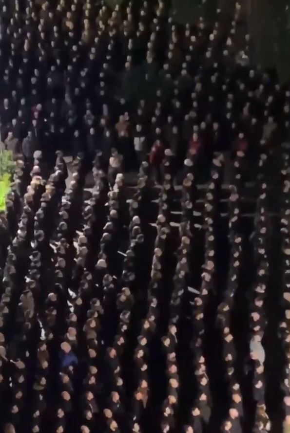 罗马数百人在周日集体行纳粹敬礼，震惊意大利。影片截图