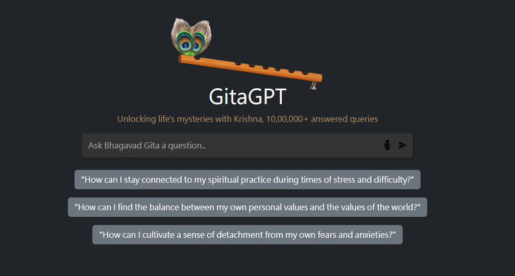 AI聊天機械人GitaGPT。 AI聊天機械人GitaGPT。