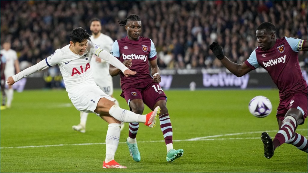 熱刺五位前線尖刀，孫興民(左)、迪姆華拿、李察利臣、比蘭莊臣及古路施夫斯基，皆擺脫傷患能隨時候命。AP