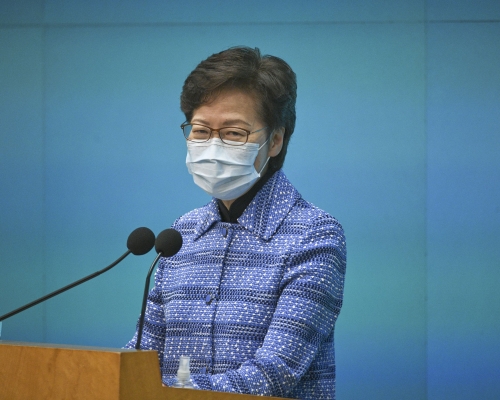 林鄭月娥指政府以客觀的風險評估來應對疫情。資料圖片