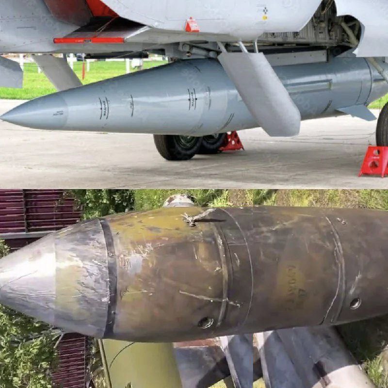 【上】「匕首」（Kh-47M2 Kinzhal）高超音速导弹；【下】BETAB-500碉堡克星炸弹。 Twitter
