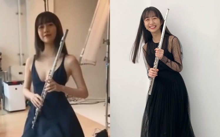 心美穿上性感禮服,展現與平日不同的氣質。
