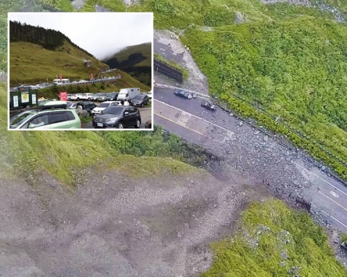 苏花公路近宜兰路段发生崩塌，上万辆车被困。