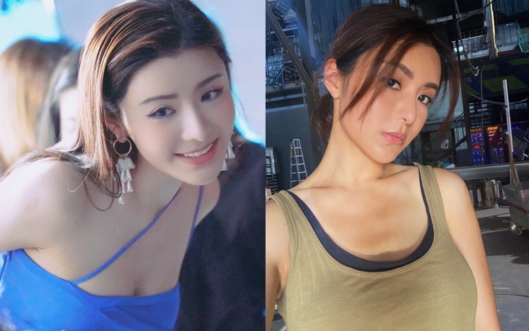 陈欣妍拍广告时皮肤白滑，但拍电影则晒到两截色。