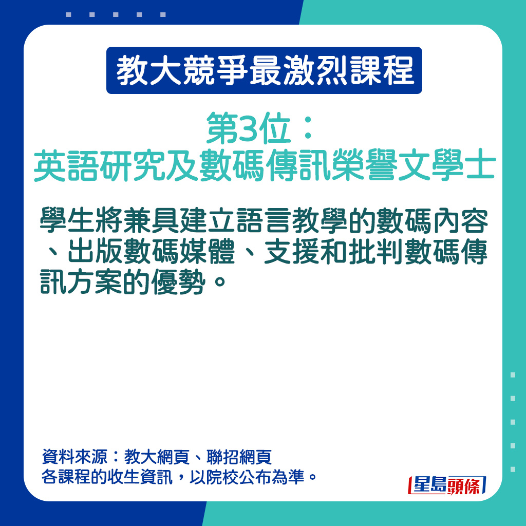 英语研究及数码传讯荣誉文学士的课程简介。