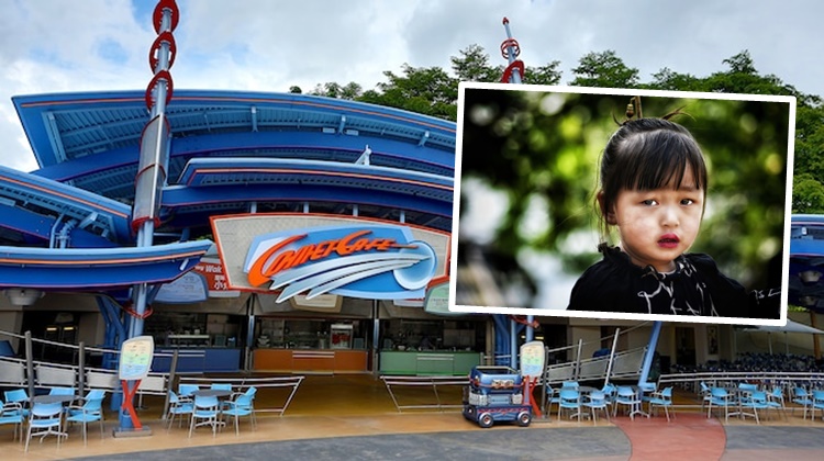 一名港媽表示日前在迪士尼樂園彗星餐廳(大圖，香港迪士尼網站圖片)排隊45分鐘買餐圖，女兒在此期間因長時間獨留被嚇哭，引發網民討論。小圖為pixabay示意圖，非涉事人