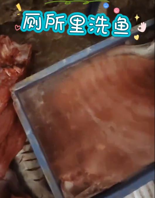 貴陽有五星好評外賣酵魚店，被揭發在廁所洗食材。