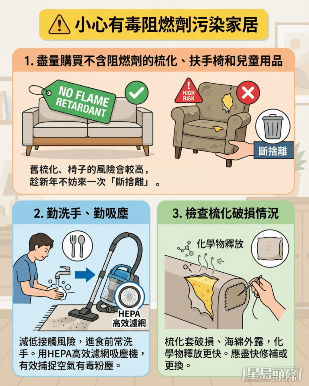 小心有毒阻燃劑污染家居