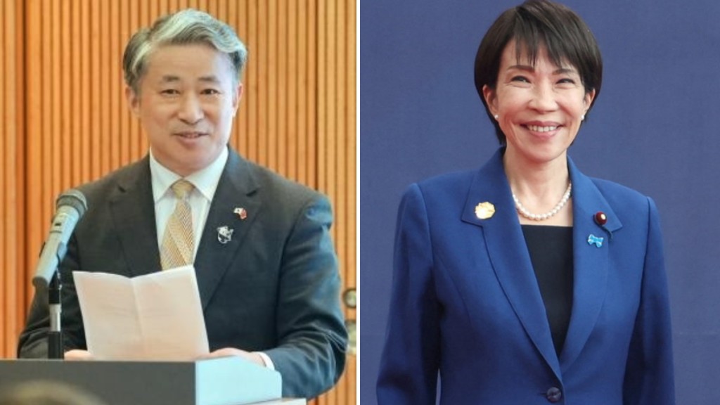 薛劍（左）針對高市（右）的「斬首」言論，在日本政界及民間引起很大爭議。路透社