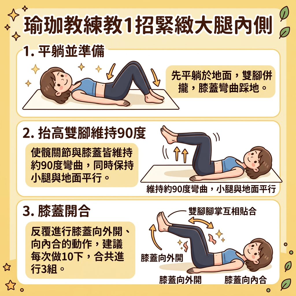瑜珈教練教1招緊緻大腿內側