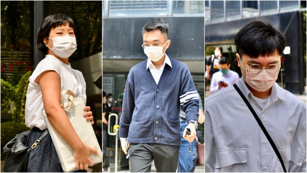 左起被告:呂傑靈、李浩章、黃朗勤。