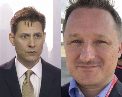 加拿大前外交人员康明凯，以及加拿大商人迈克尔（右）。网上图片